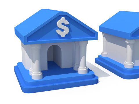 Cartoon banks 3D Model