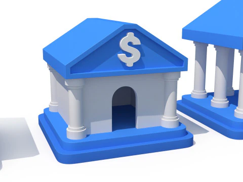 Cartoon banks 3D Model