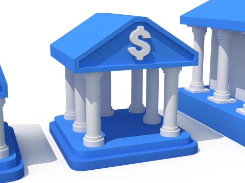 Cartoon banks 3D Model