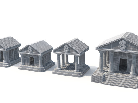 Cartoon banks 3D 모델