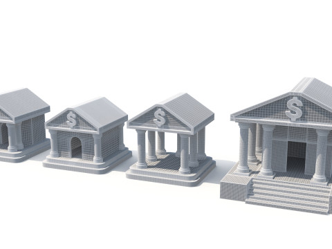 Cartoon banks 3D 모델
