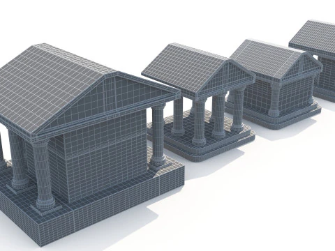 Cartoon banks 3D Model