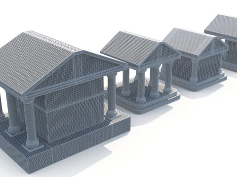 Cartoon banks 3D Model