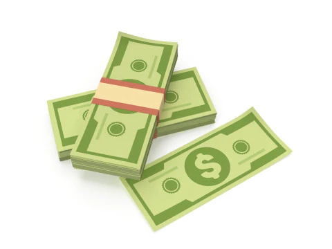 양식화된 돈 뭉치 3D 모델