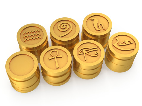 Coins Egypt 3D Model
