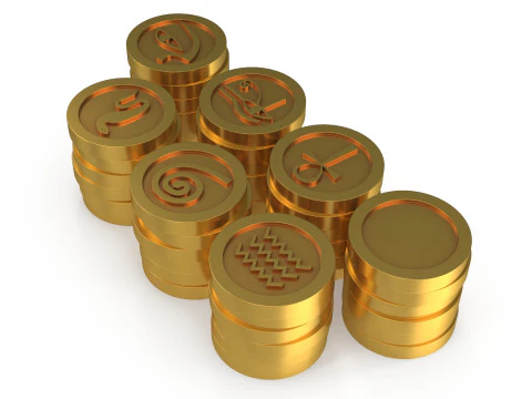 Coins Egypt 3D Model