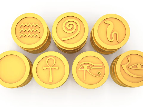 Coins Egypt 3D Model