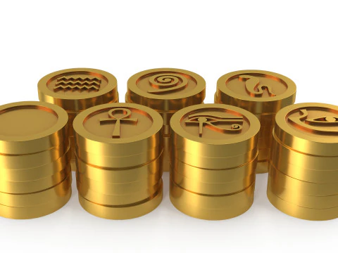 Coins Egypt 3D Model