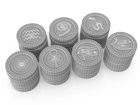 Coins Egypt 3D Model