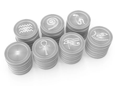 Coins Egypt 3D Model