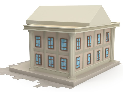 Cartoon bank 3D-Modell