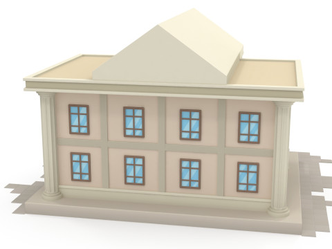 Cartoon bank 3D-Modell
