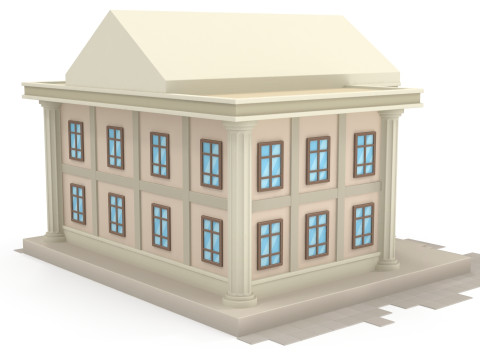 Cartoon bank 3D-Modell