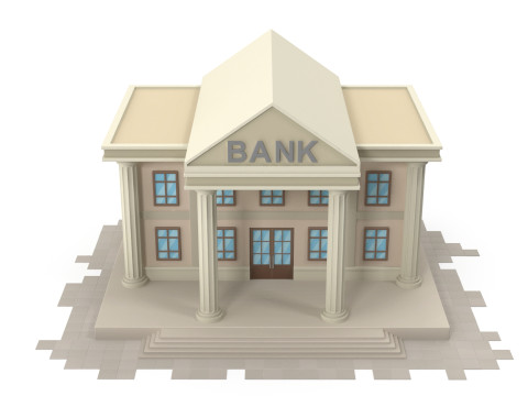 Cartoon bank 3D-Modell