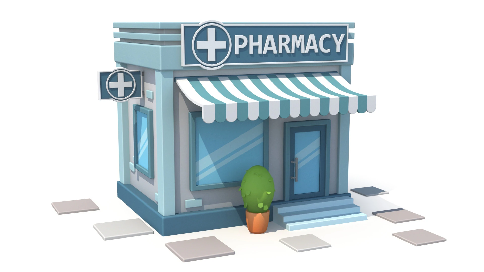 Cartoon building 3D Model .c4d .max .obj .3ds .fbx .stl .blend 