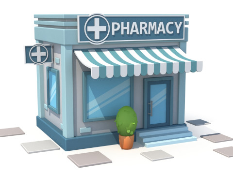 Cartoon building 3D Model
