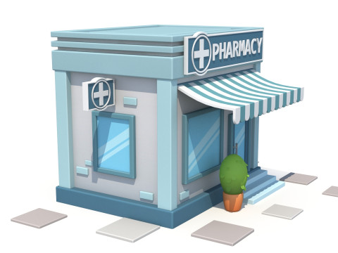 Cartoon building 3D Model