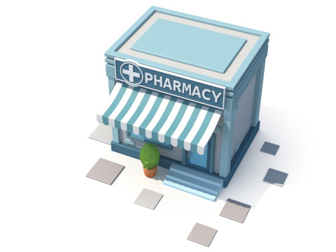 Cartoon building 3D Model
