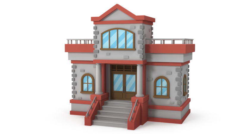Cartoon house 3D 模型 .c4d .max .obj .3ds .fbx .stl .blend 