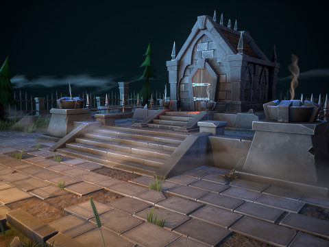 Stylized graveyard 3D Модель