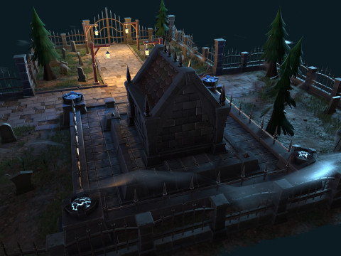 Stylized graveyard 3D Модель