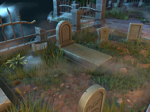 Stylized graveyard 3D Model