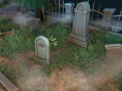 Stylized graveyard 3D Model