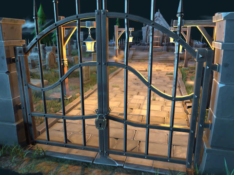 Stylized graveyard 3D Model