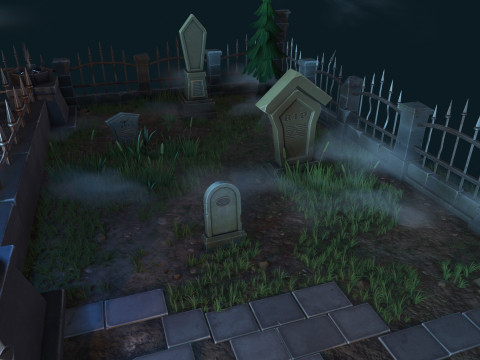 Stylized graveyard 3D Модель