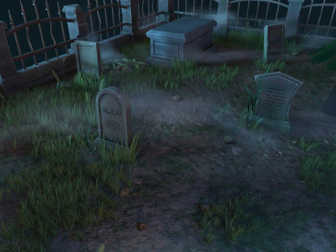 Stylized graveyard 3D Model