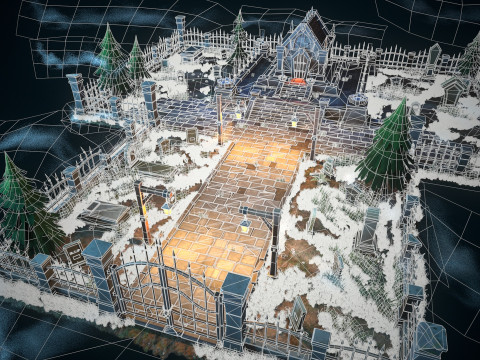 Stylized graveyard 3D Модель