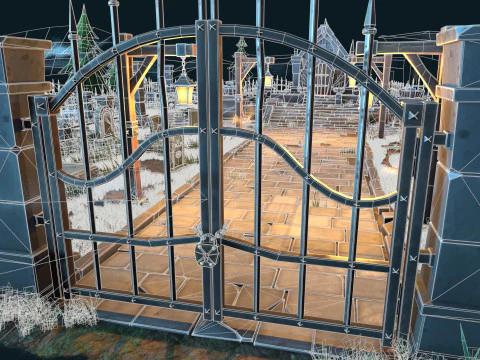 Stylized graveyard 3D Model