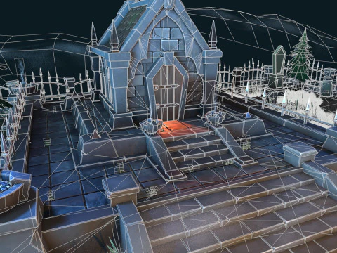 Stylized graveyard 3D Model