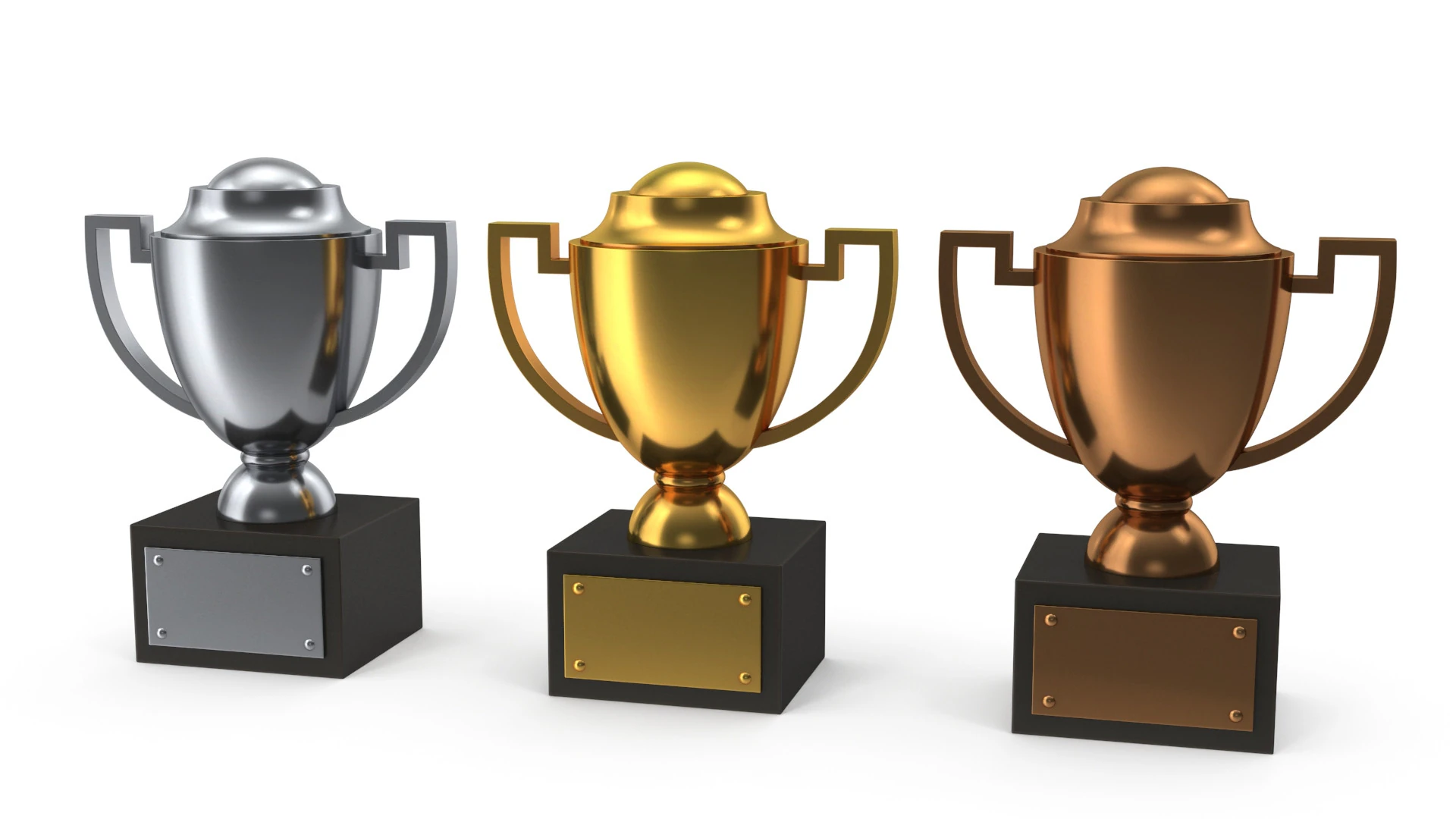 Trophy cups 3D Model .c4d .max .obj .3ds .fbx .stl .blend