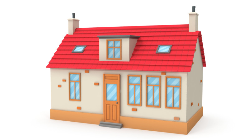 Cartoon house 3D Model .c4d .max .obj .3ds .fbx .stl .blend 