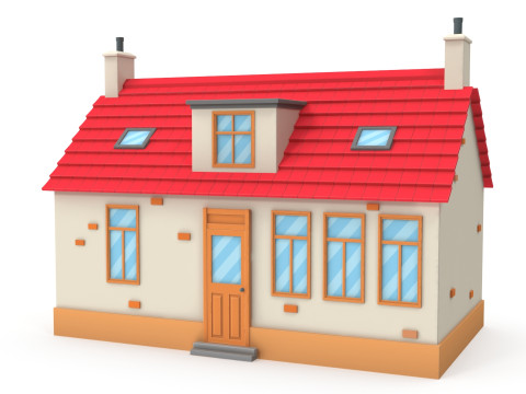 Cartoon house 3D-Modell
