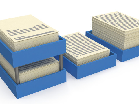 Stylized Paper Stacks 3D Model