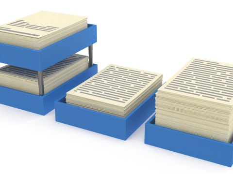 Stylized Paper Stacks 3D Model