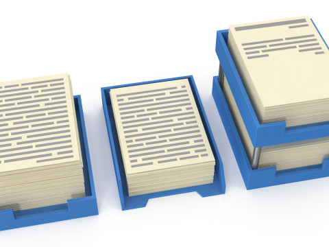 Stylized Paper Stacks 3D Model