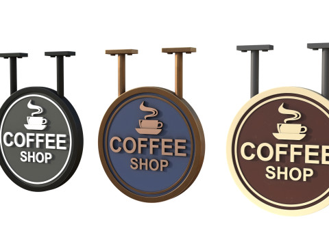 Signboards coffee shop 3D 模型
