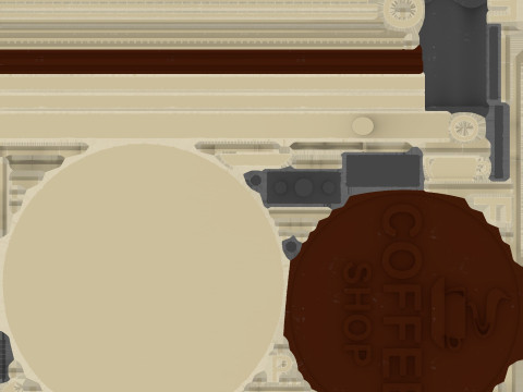 Signboards coffee shop Model 3D