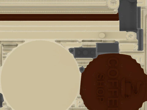 Signboards coffee shop 3D Model