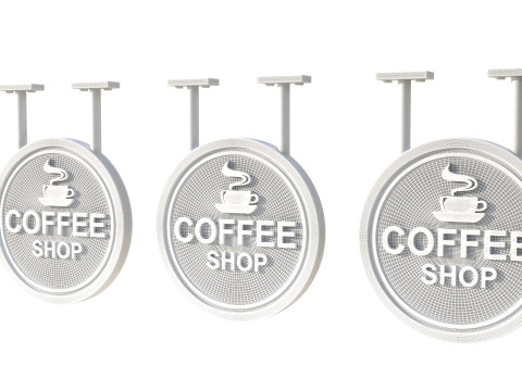 Signboards coffee shop Model 3D