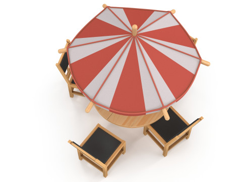 Table and stools 3Dモデル