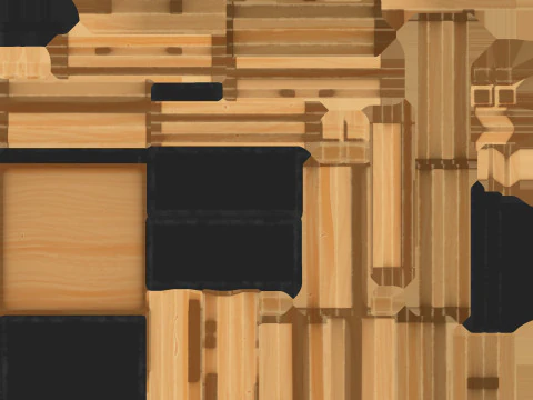 テーブルとスツール 3Dモデル