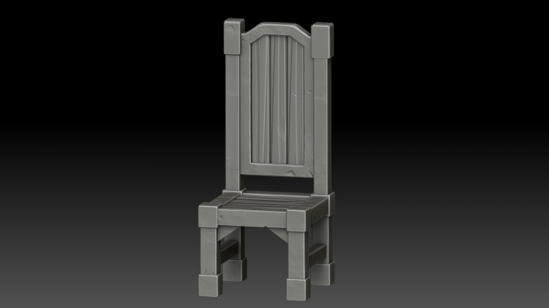 Stylized chair 3D Model .c4d .max .obj .3ds .fbx .stl .blend
