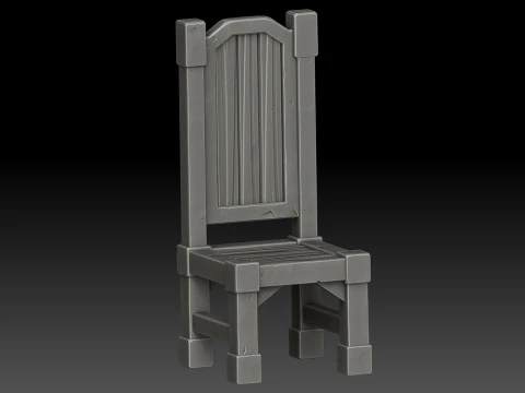 様式化された椅子 3Dモデル