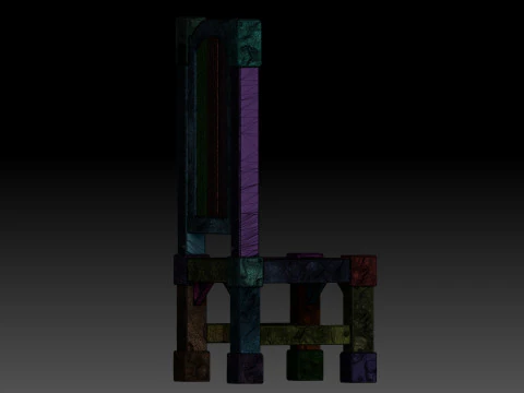 様式化された椅子 3Dモデル