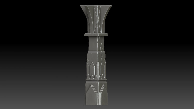 Stylized pillar 3D Model .c4d .max .obj .3ds .fbx .stl .blend 
