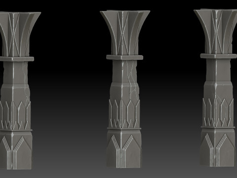Stylized pillar 3D Model